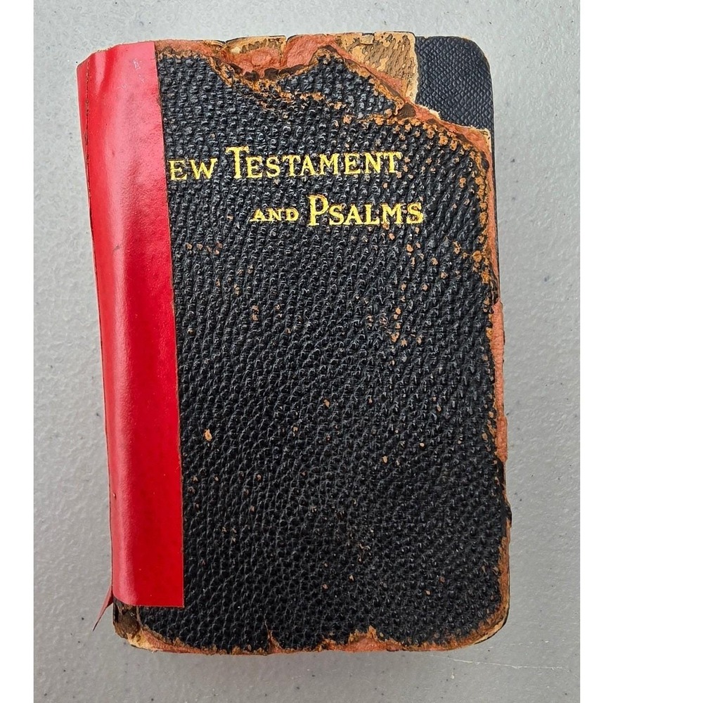 Antique KJV New Testament and Psalms Pocket Bible Red Letter Universal Vintage